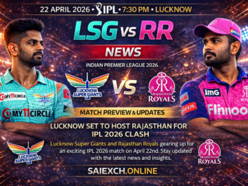 LSG vs RR news featured image for IPL 2026 showing Lucknow Super Giants and Rajasthan Royals match preview and team news graphic