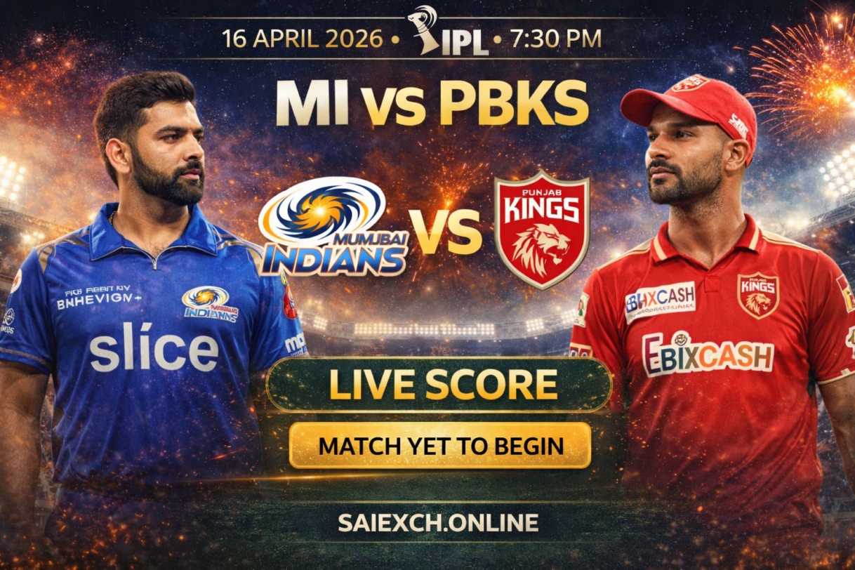 MI vs PBKS live score featured image for IPL 2026 showing Mumbai Indians and Punjab Kings with match yet to begin update