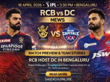RCB vs DC news featured image for IPL 2026 showing Royal Challengers Bengaluru and Delhi Capitals match preview and team news graphic