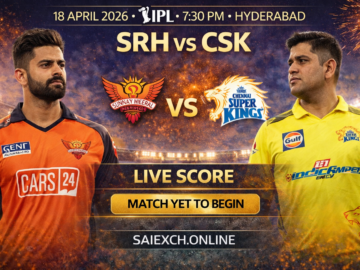 SRH vs CSK live score featured image for IPL 2026 showing Sunrisers Hyderabad and Chennai Super Kings with match yet to begin update