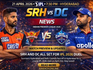 SRH vs DC news featured image for IPL 2026 showing Sunrisers Hyderabad and Delhi Capitals match preview and team news graphic